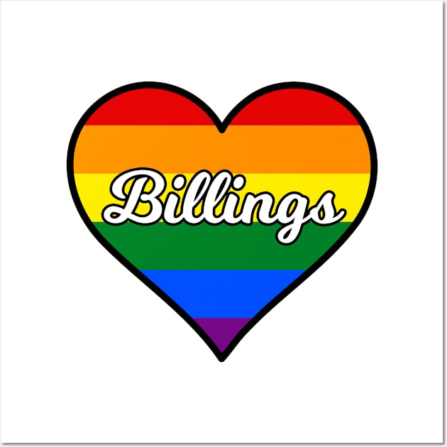 Billings Montana Gay Pride Heart Wall Art by fearcity